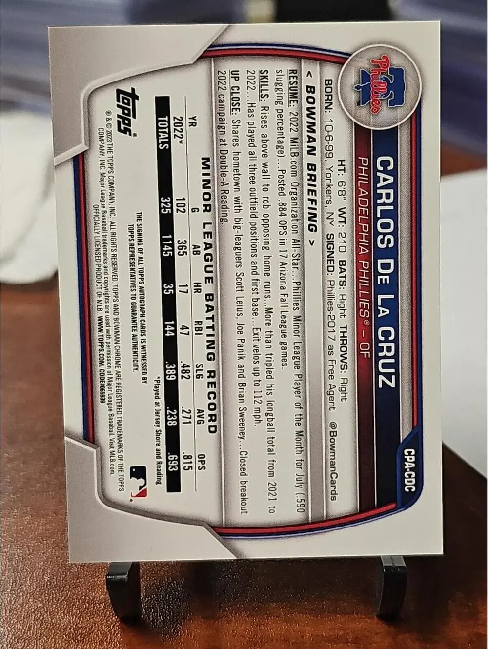 2023 bowman chrome Carlos De La Cruz 1st Auto MEGA /150